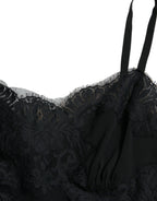 Dolce &amp; Gabbana Black Silk Stretch Lace Sleeveless Tank Top