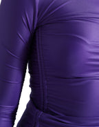 Dolce &amp; Gabbana Purple Nylon Stretch Slim Long Sleeves Top