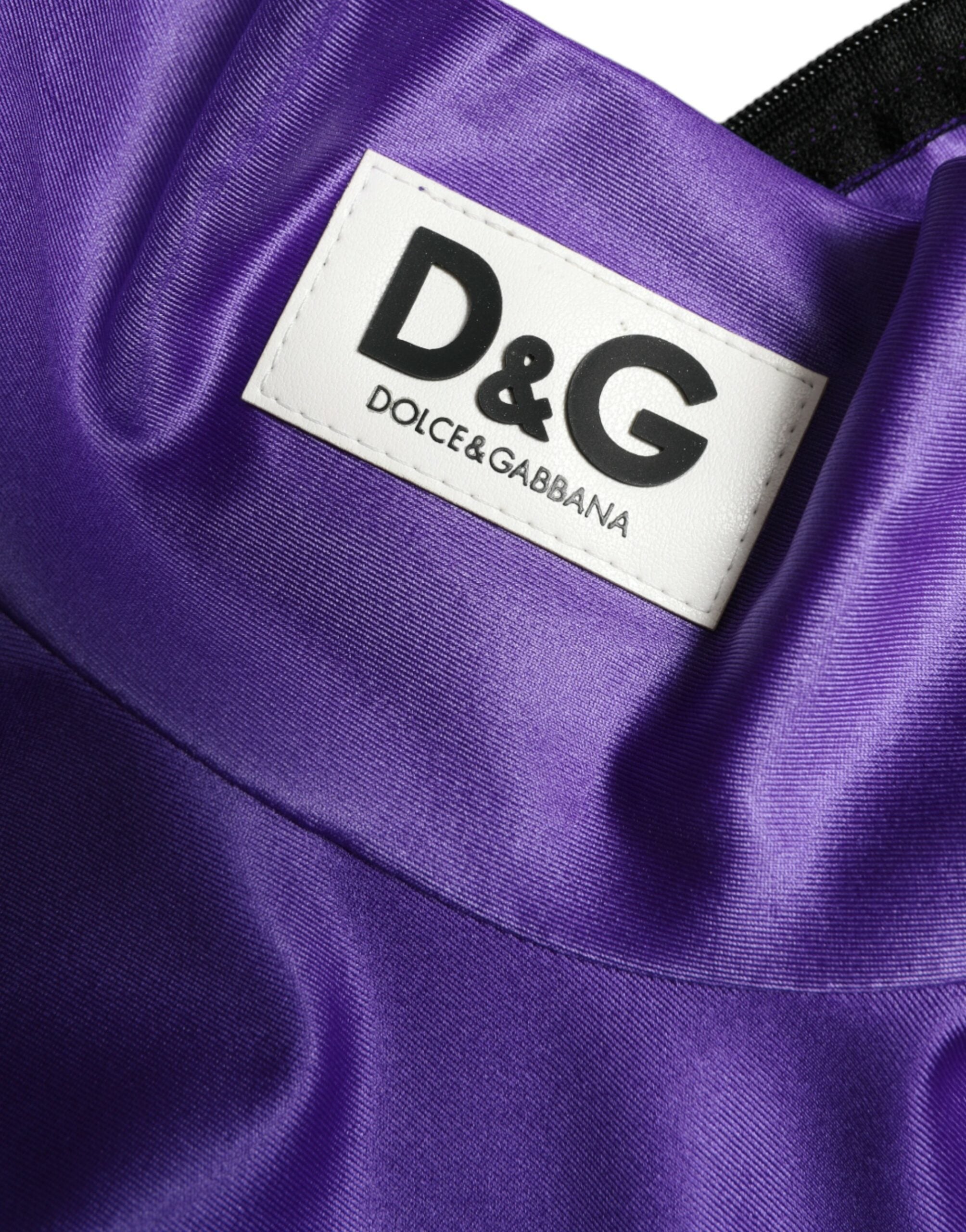 Dolce &amp; Gabbana Purple Nylon Stretch Slim Long Sleeves Top