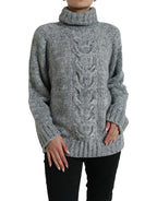 Dolce &amp; Gabbana Gray Cashmere Turtle Neck Pullover Sweater