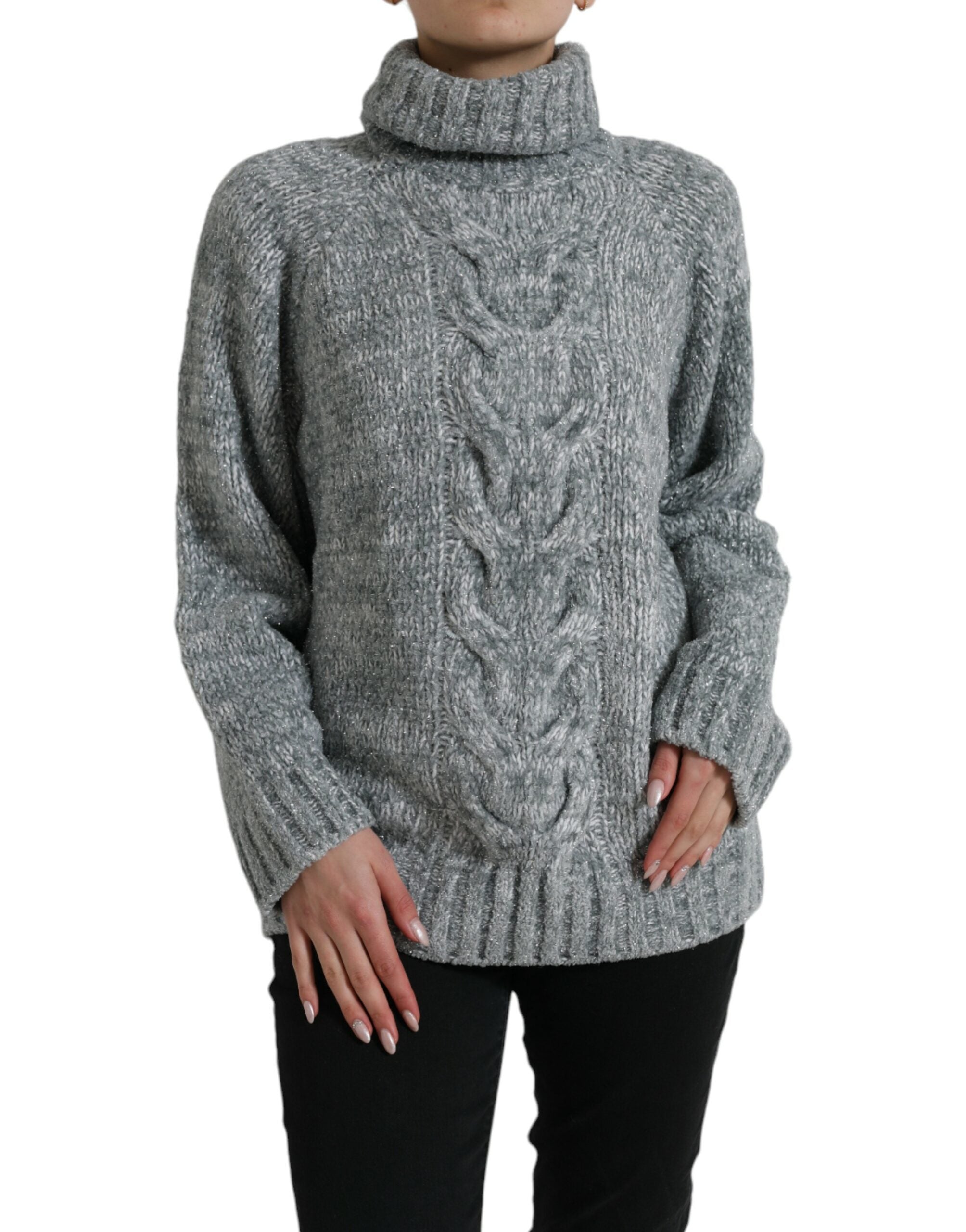 Dolce &amp; Gabbana Gray Cashmere Turtle Neck Pullover Sweater