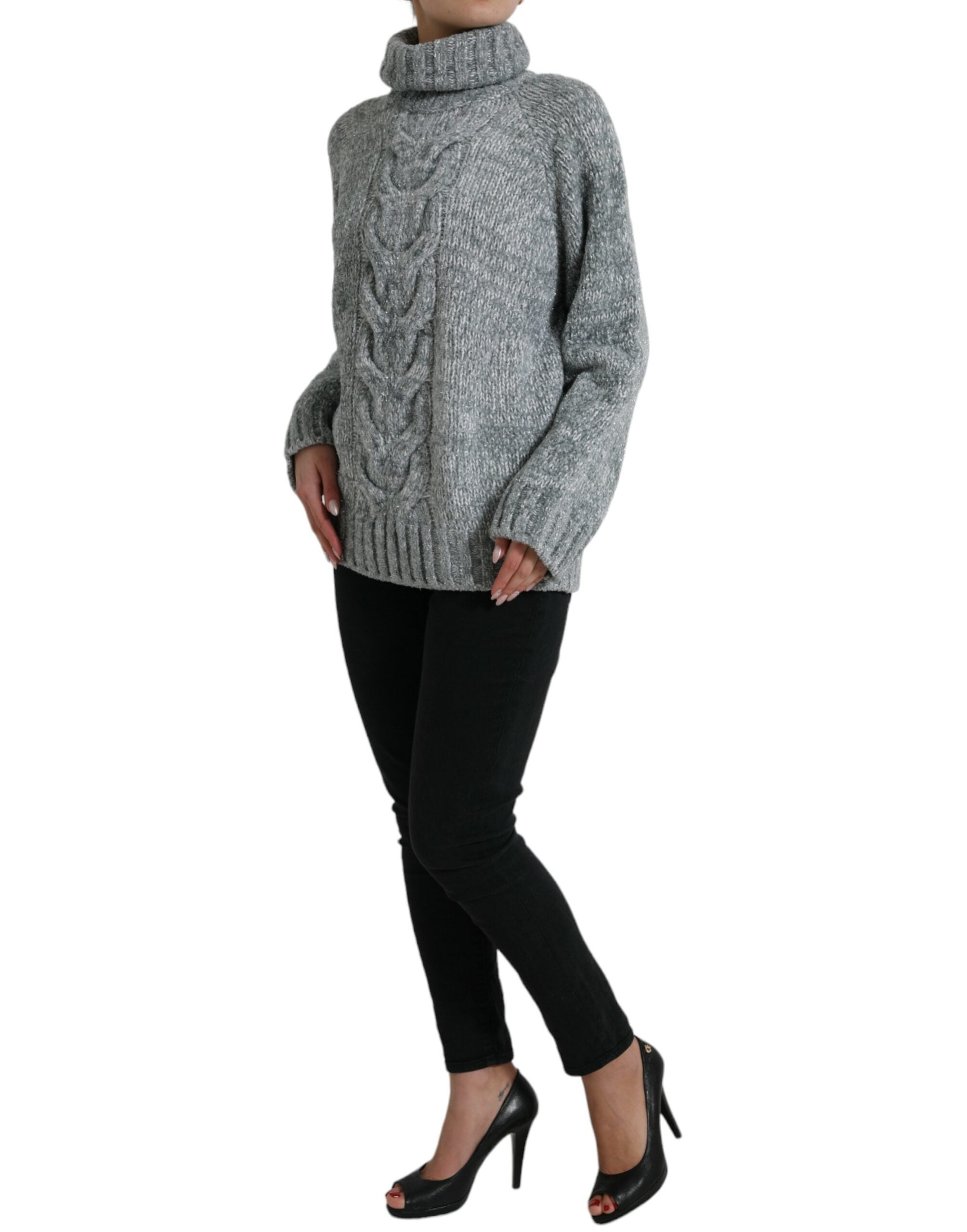Dolce &amp; Gabbana Gray Cashmere Turtle Neck Pullover Sweater