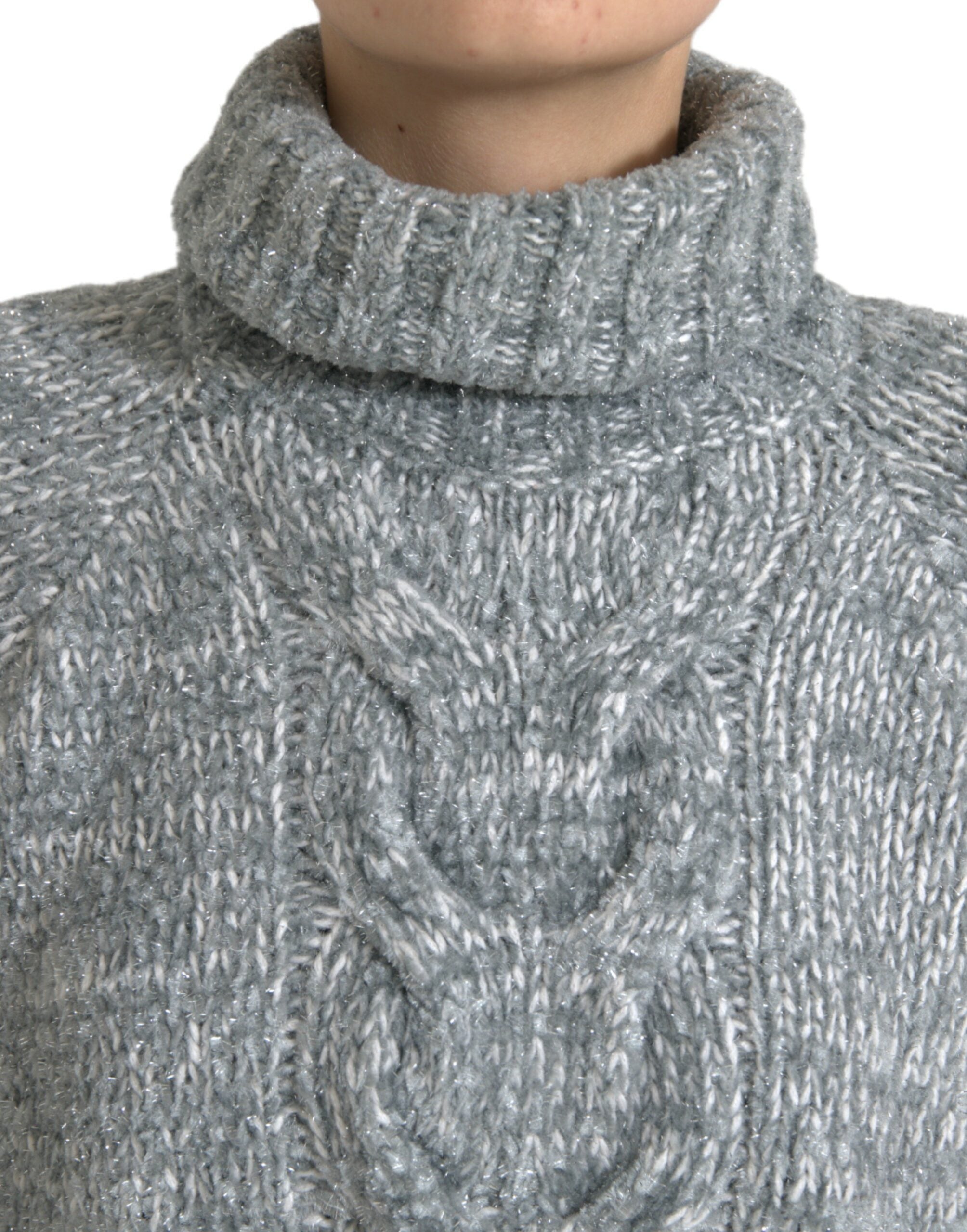 Dolce &amp; Gabbana Gray Cashmere Turtle Neck Pullover Sweater