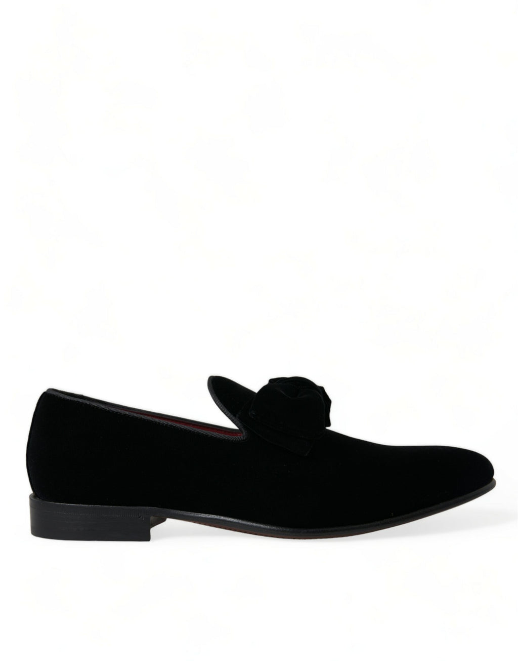 Dolce &amp; Gabbana Black Velvet Loafers Formal Dress Shoes