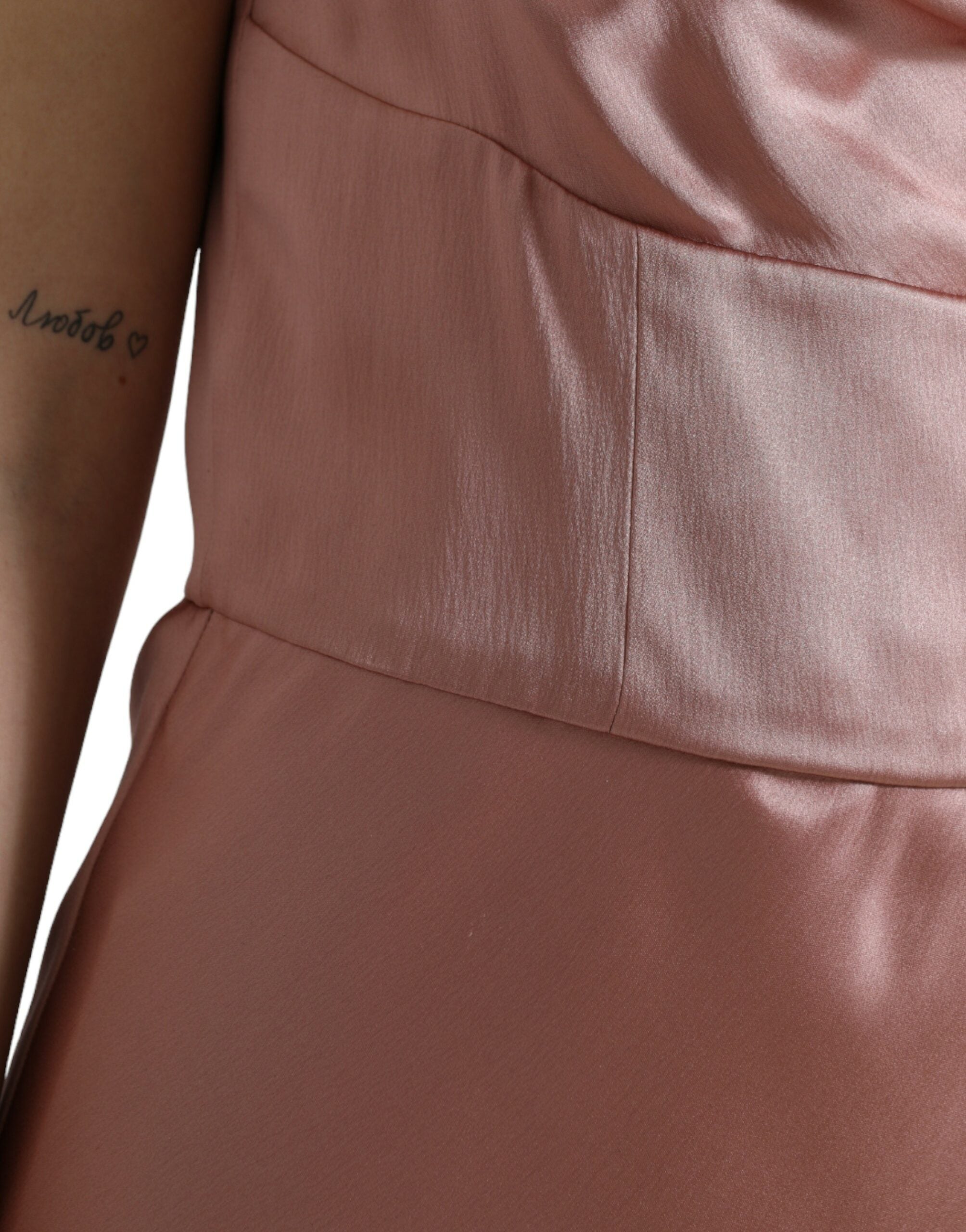 Dolce &amp; Gabbana Pink Silk Spaghetti Straps Long Gown Dress