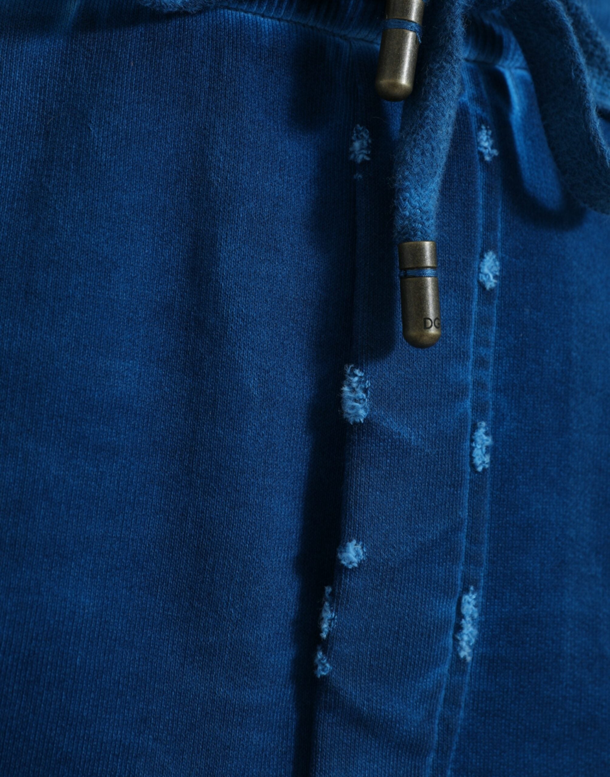 Dolce &amp; Gabbana Blue Logo Cotton Jogger Sweatpants Pants