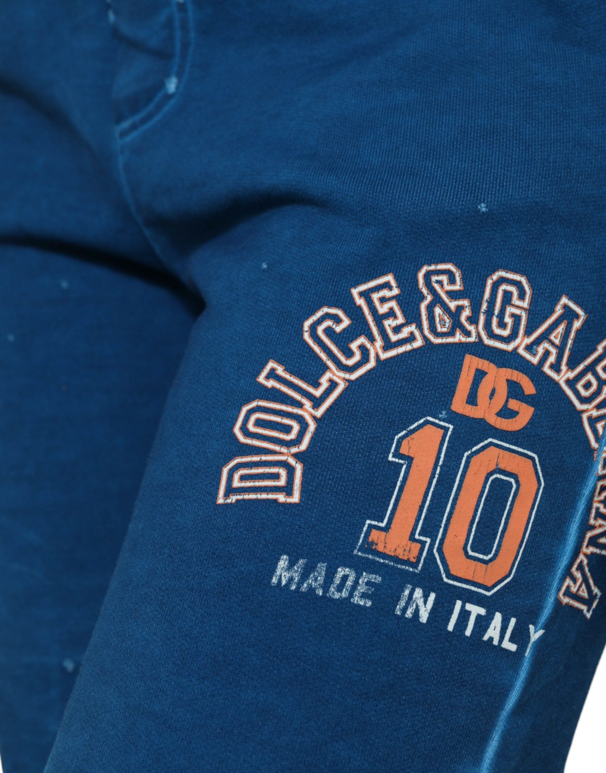 Dolce &amp; Gabbana Blue Logo Cotton Jogger Sweatpants Pants