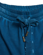 Dolce &amp; Gabbana Blue Logo Cotton Jogger Sweatpants Pants