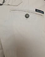 Dolce &amp; Gabbana Beige Cotton High Waist Tapered Pants