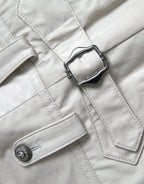 Dolce &amp; Gabbana Beige Cotton High Waist Tapered Pants