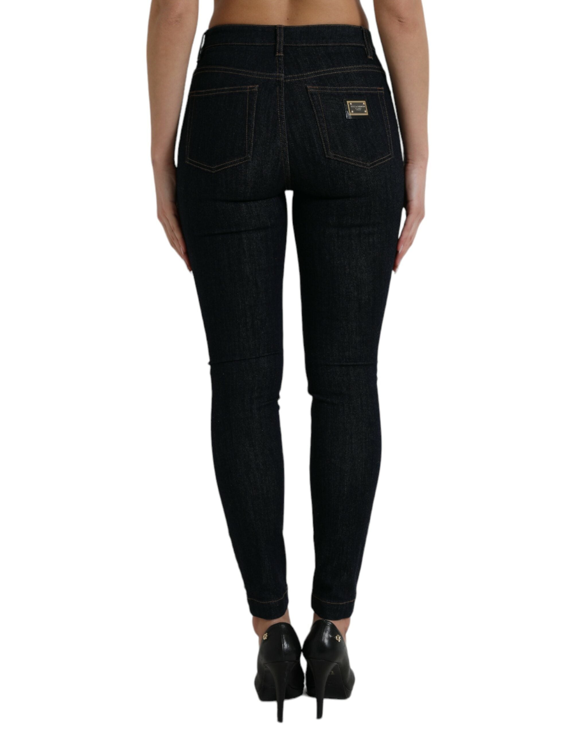 Dolce &amp; Gabbana Blue Cotton Stretch Denim Skinny Jeans