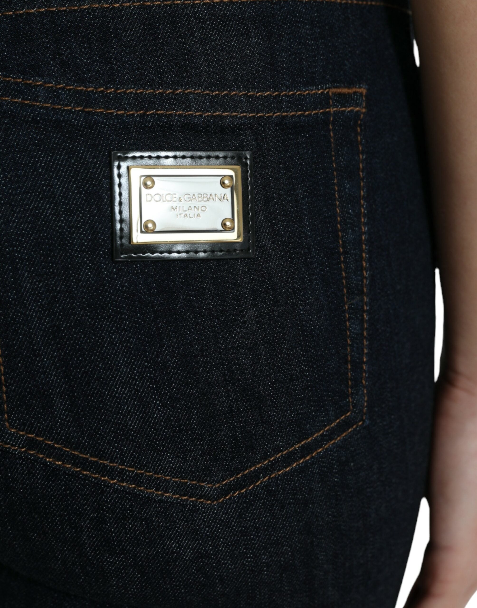 Dolce &amp; Gabbana Blue Cotton Stretch Denim Skinny Jeans