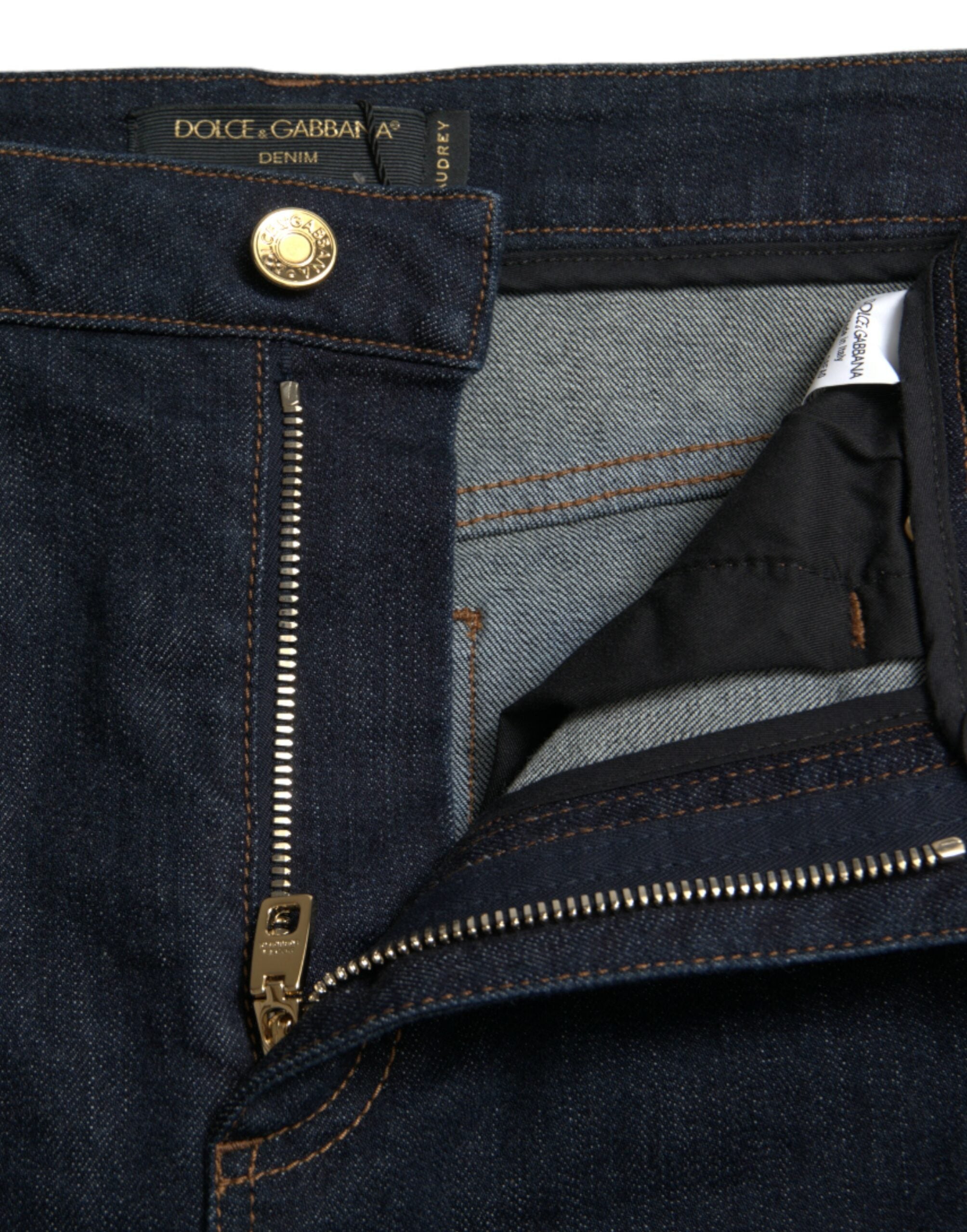 Dolce &amp; Gabbana Blue Cotton Stretch Denim Skinny Jeans