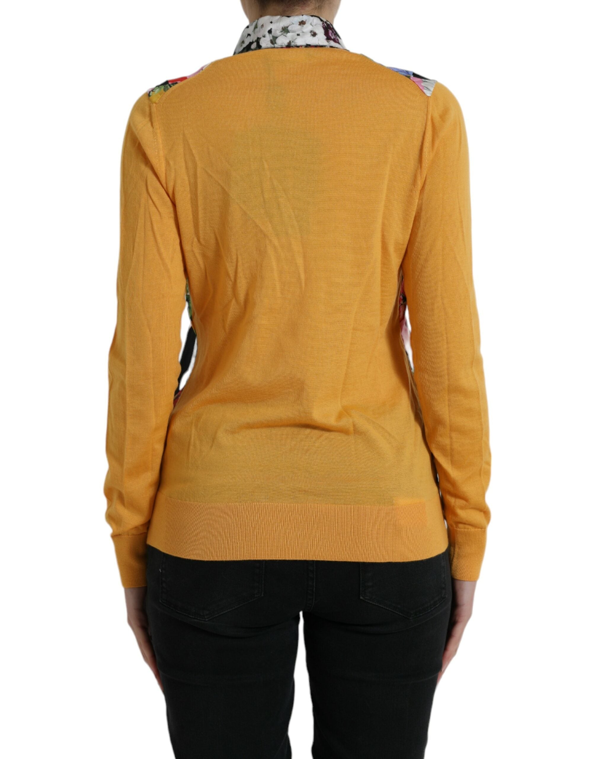 Dolce &amp; Gabbana Multicolor Patchwork Cashmere Henley Sweater