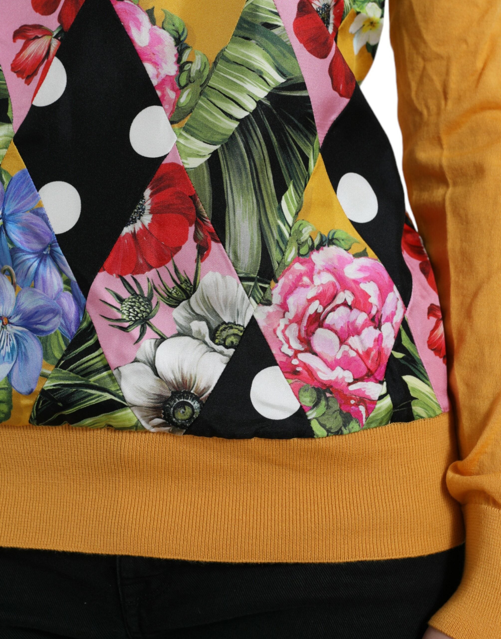 Dolce &amp; Gabbana Multicolor Patchwork Cashmere Henley Sweater