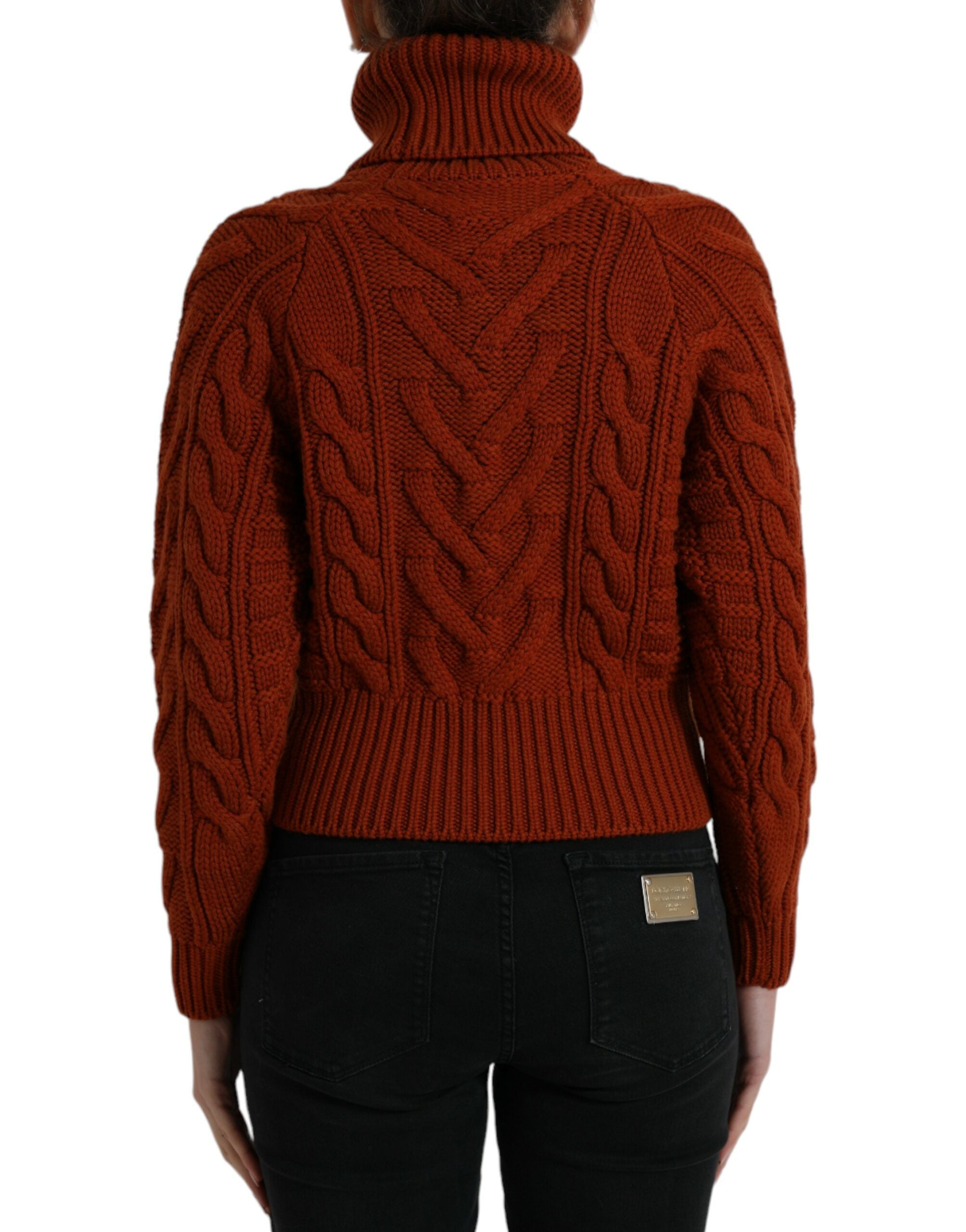 Dolce &amp; Gabbana Brown Wool Knit Turtleneck Pullover Sweater