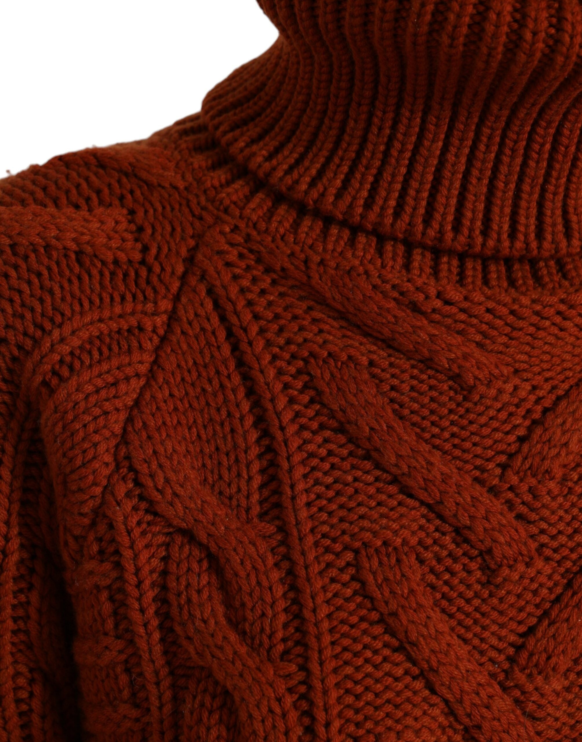 Dolce &amp; Gabbana Brown Wool Knit Turtleneck Pullover Sweater