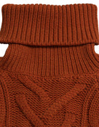 Dolce &amp; Gabbana Brown Wool Knit Turtleneck Pullover Sweater