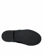 Dolce &amp; Gabbana Black Fur Leather Lace Up Derby Dress Shoes