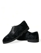 Dolce &amp; Gabbana Black Fur Leather Lace Up Derby Dress Shoes