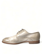 Dolce &amp; Gabbana White Distressed Leather Derby Dress Shoes