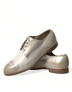 Dolce &amp; Gabbana White Distressed Leather Derby Dress Shoes