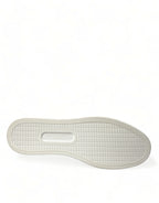 Dolce &amp; Gabbana White Bordeaux Leather Logo Low Top Sneakers Shoes