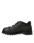 Dolce &amp; Gabbana Black Leather Strap Men Ankle Boots Shoes
