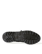 Dolce &amp; Gabbana Black Leather Strap Men Ankle Boots Shoes