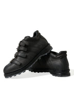 Dolce &amp; Gabbana Black Leather Strap Men Ankle Boots Shoes