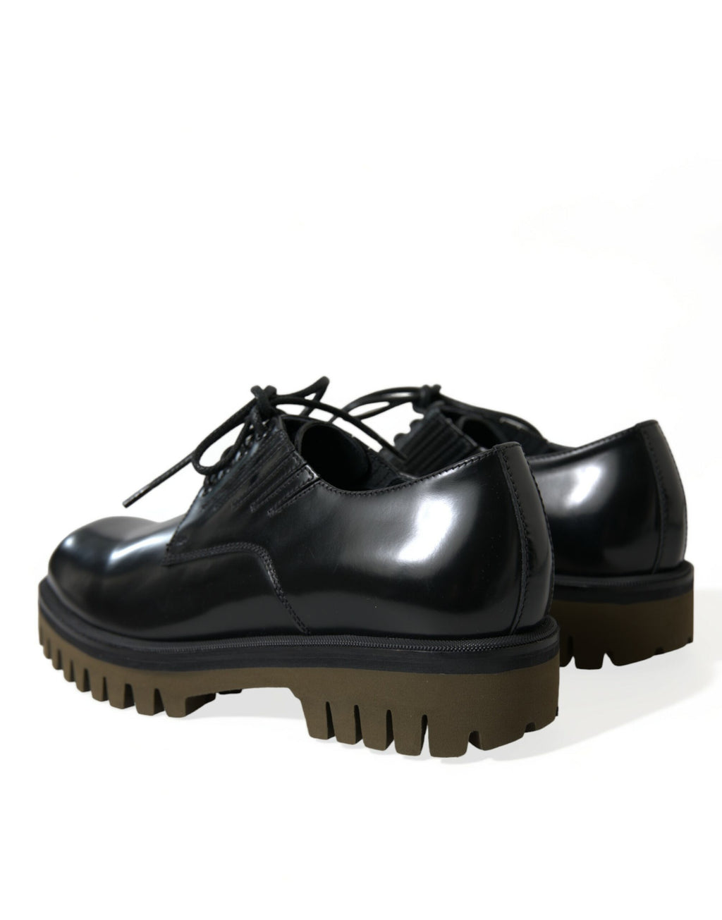 Dolce &amp; Gabbana Black Leather Lace Up Derby Men Dress Shoes