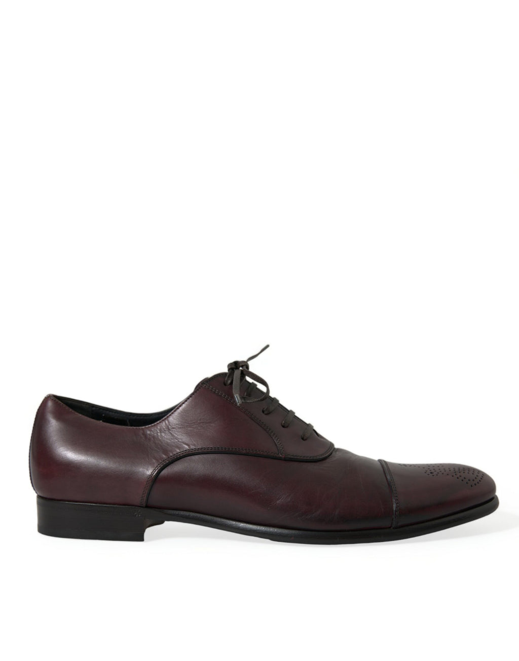 Dolce &amp; Gabbana Bordeaux Leather Men Formal Derby Dress Shoes