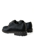 Dolce &amp; Gabbana Black Stable Fur Derby SAN PIETRO Dress Shoes