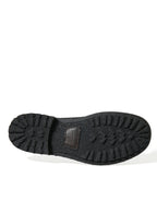 Dolce &amp; Gabbana Black Stable Fur Derby SAN PIETRO Dress Shoes