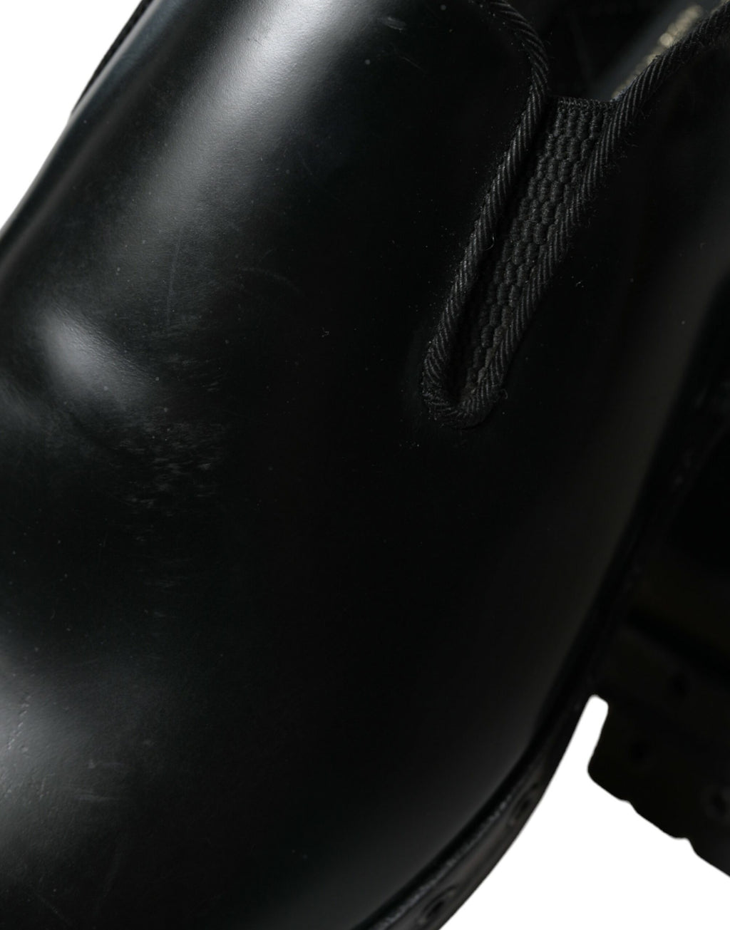 Dolce &amp; Gabbana Black Leather Studded Loafers Dress Shoes