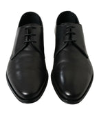 Dolce &amp; Gabbana Black Leather Lace Up Formal Derby Dress Shoes