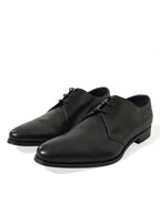 Dolce &amp; Gabbana Black Leather Lace Up Formal Derby Dress Shoes
