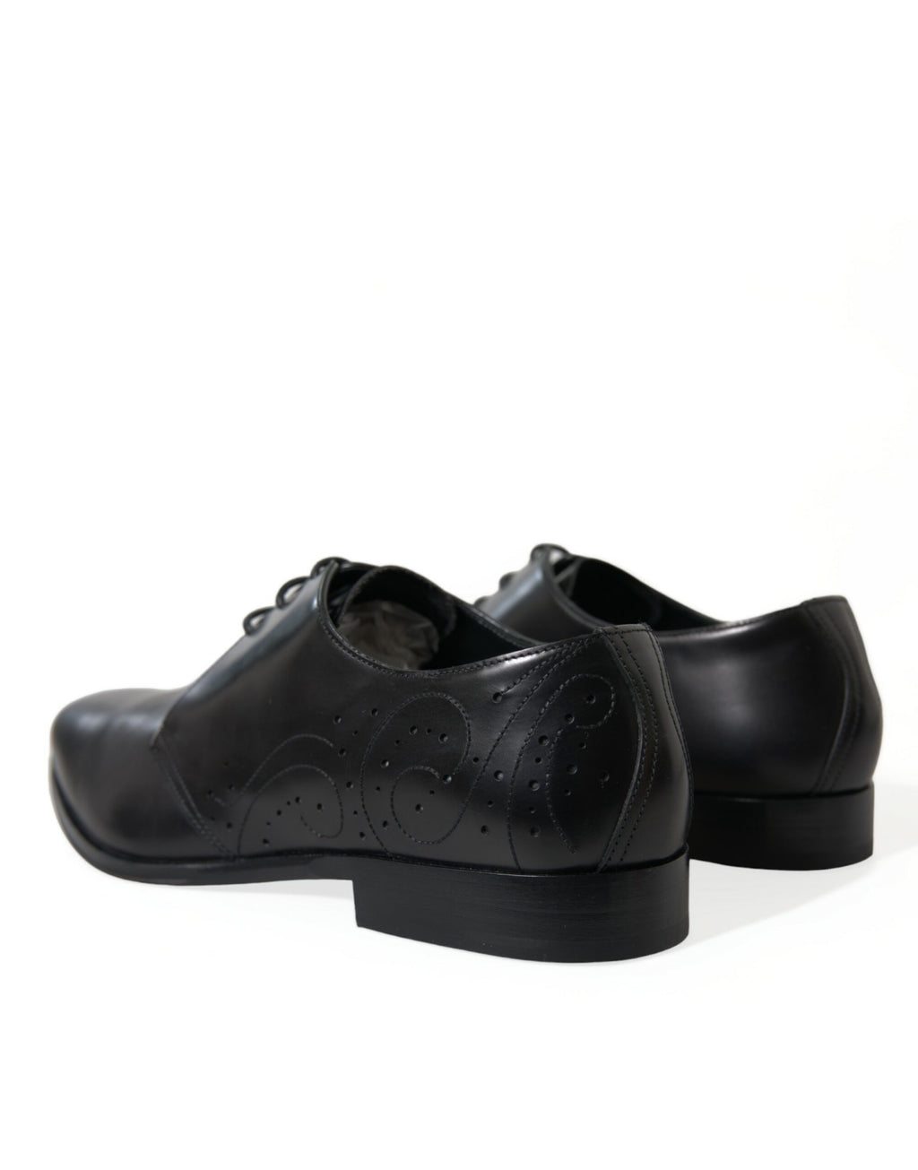 Dolce &amp; Gabbana Black Leather Lace Up Formal Derby Dress Shoes