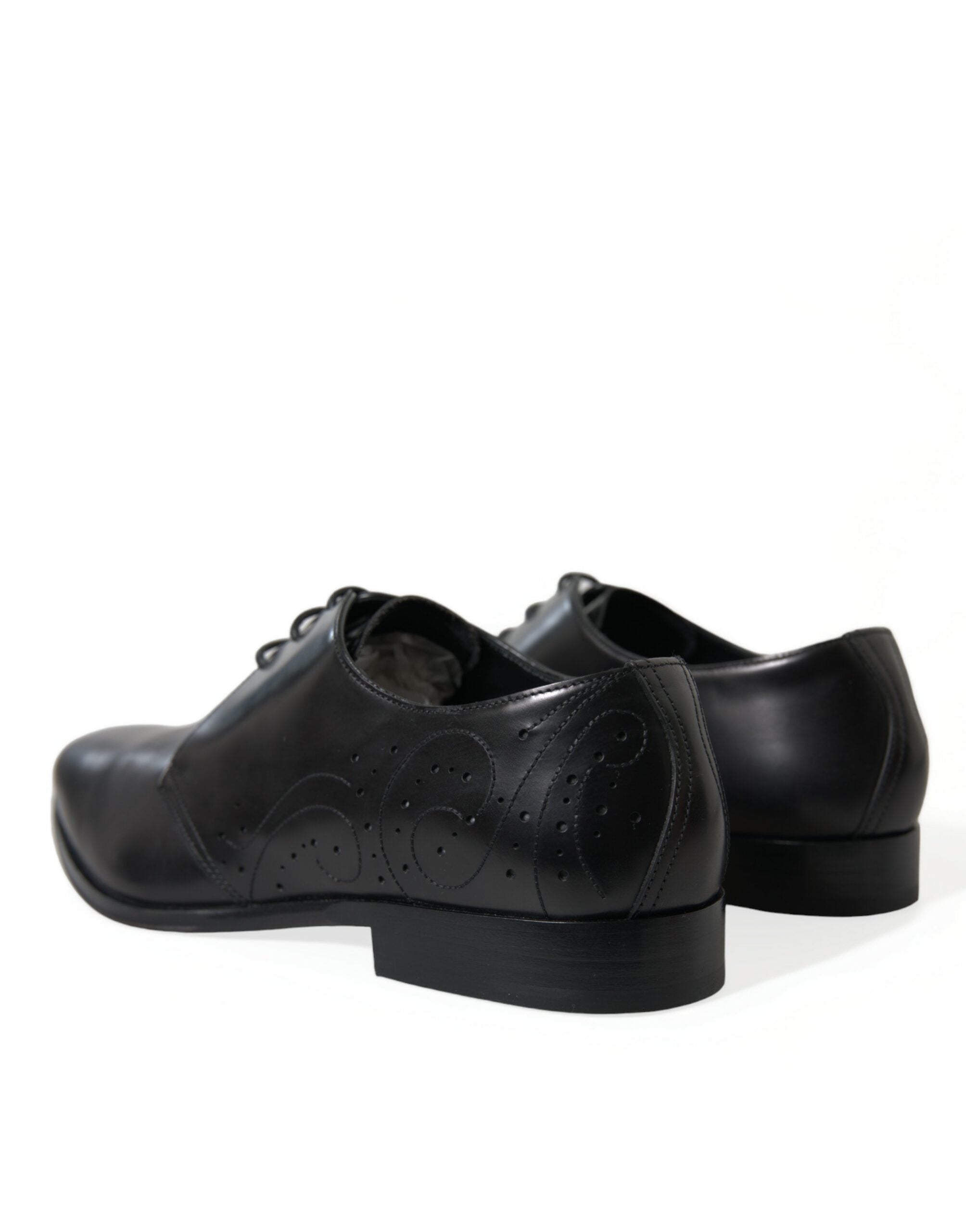 Dolce &amp; Gabbana Black Leather Lace Up Formal Derby Dress Shoes