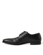 Dolce &amp; Gabbana Black Leather Lace Up Formal Derby Dress Shoes