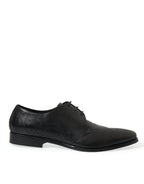 Dolce &amp; Gabbana Black Leather Lace Up Formal Derby Dress Shoes