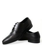 Dolce &amp; Gabbana Black Leather Lace Up Formal Derby Dress Shoes