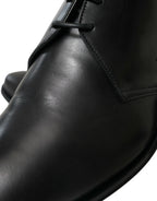 Dolce &amp; Gabbana Black Leather Lace Up Formal Derby Dress Shoes