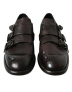 Dolce &amp; Gabbana Brown Leather Strap Formal Dress Shoes