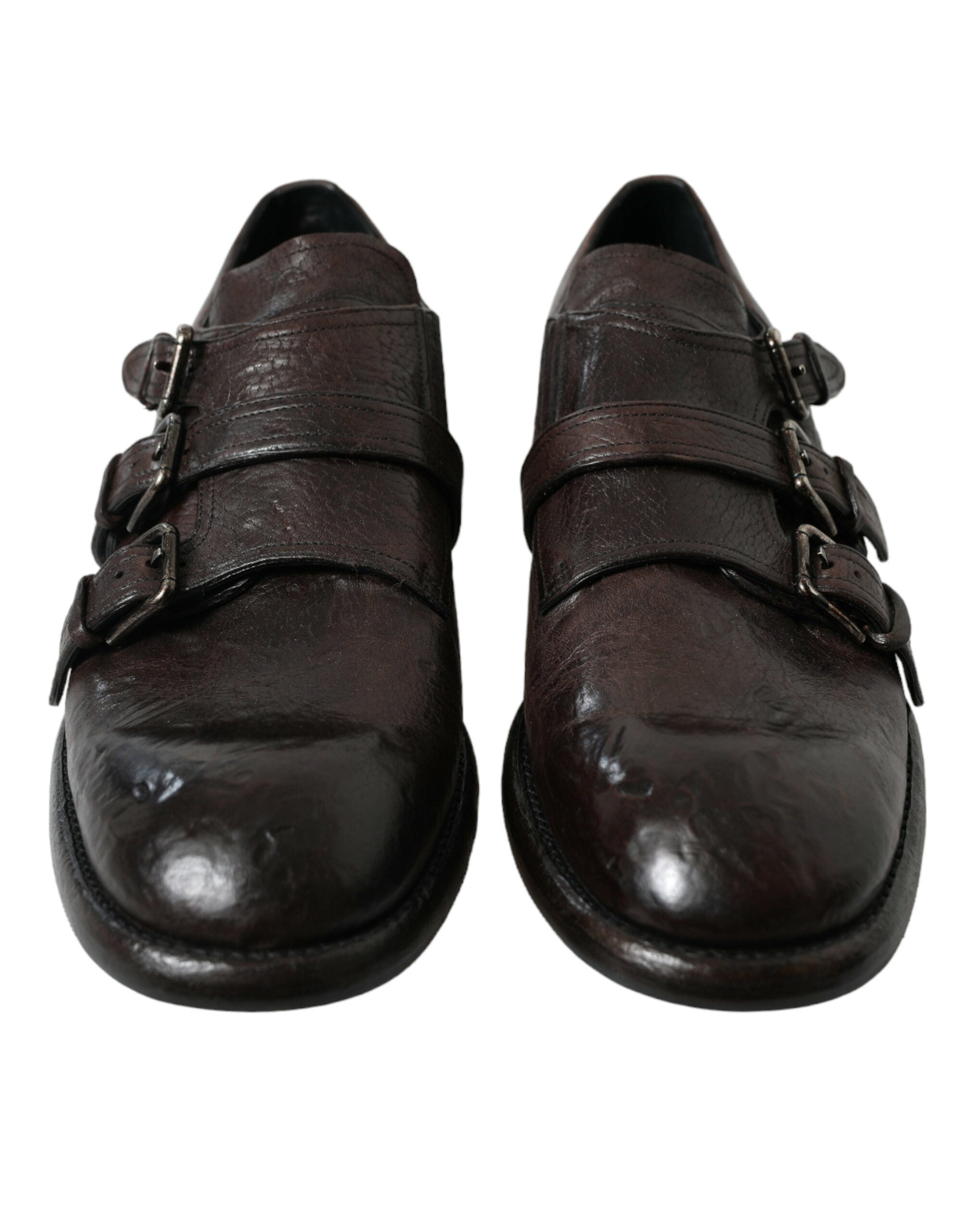 Dolce &amp; Gabbana Brown Leather Strap Formal Dress Shoes