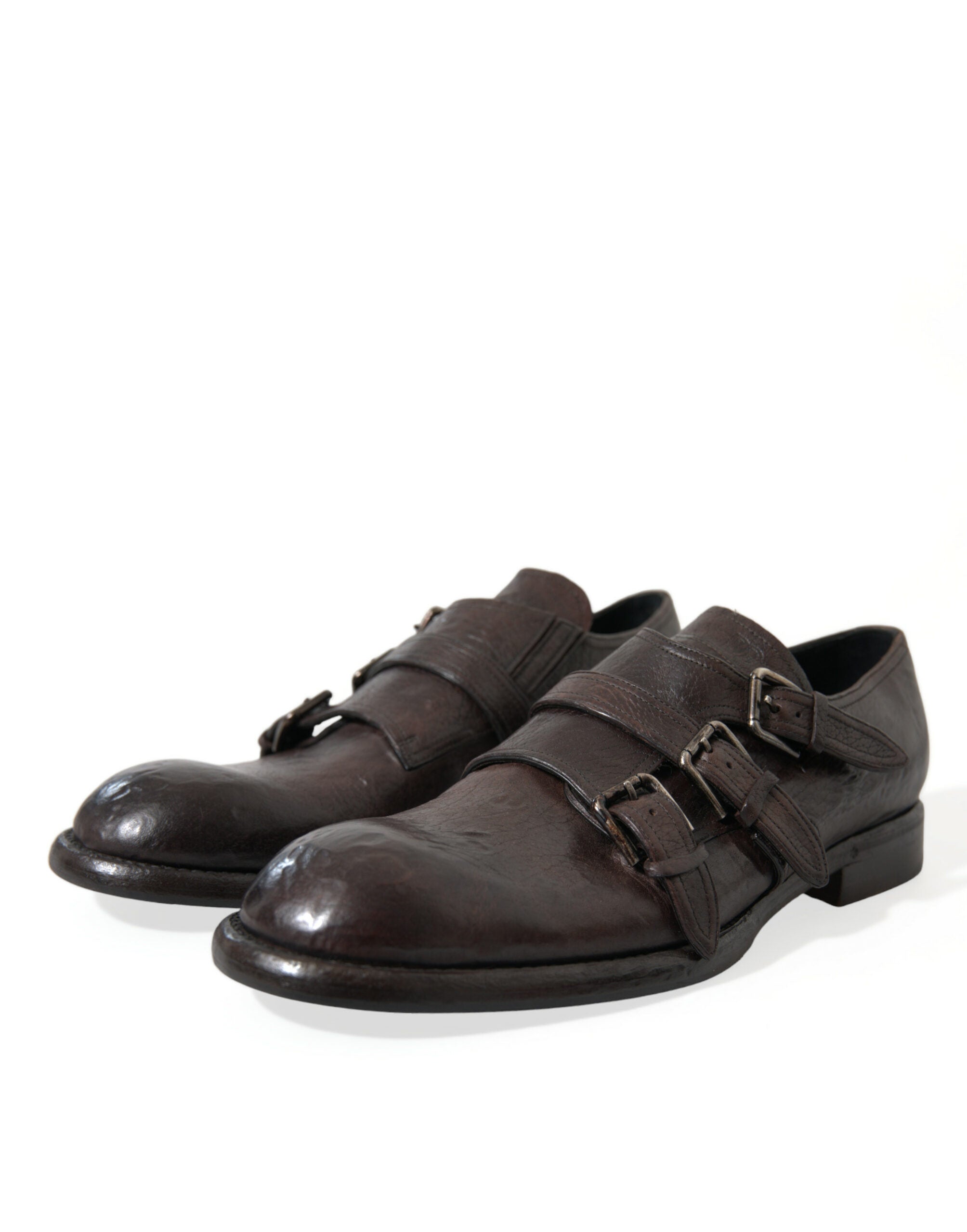 Dolce &amp; Gabbana Brown Leather Strap Formal Dress Shoes