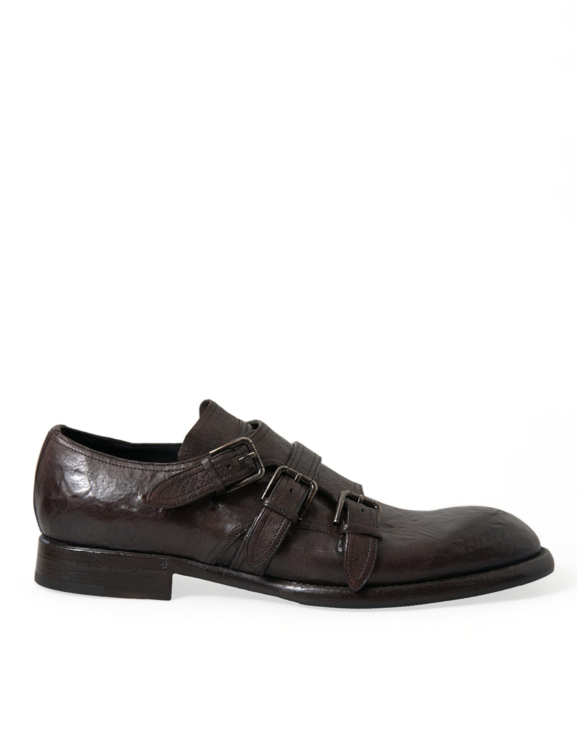 Dolce &amp; Gabbana Brown Leather Strap Formal Dress Shoes