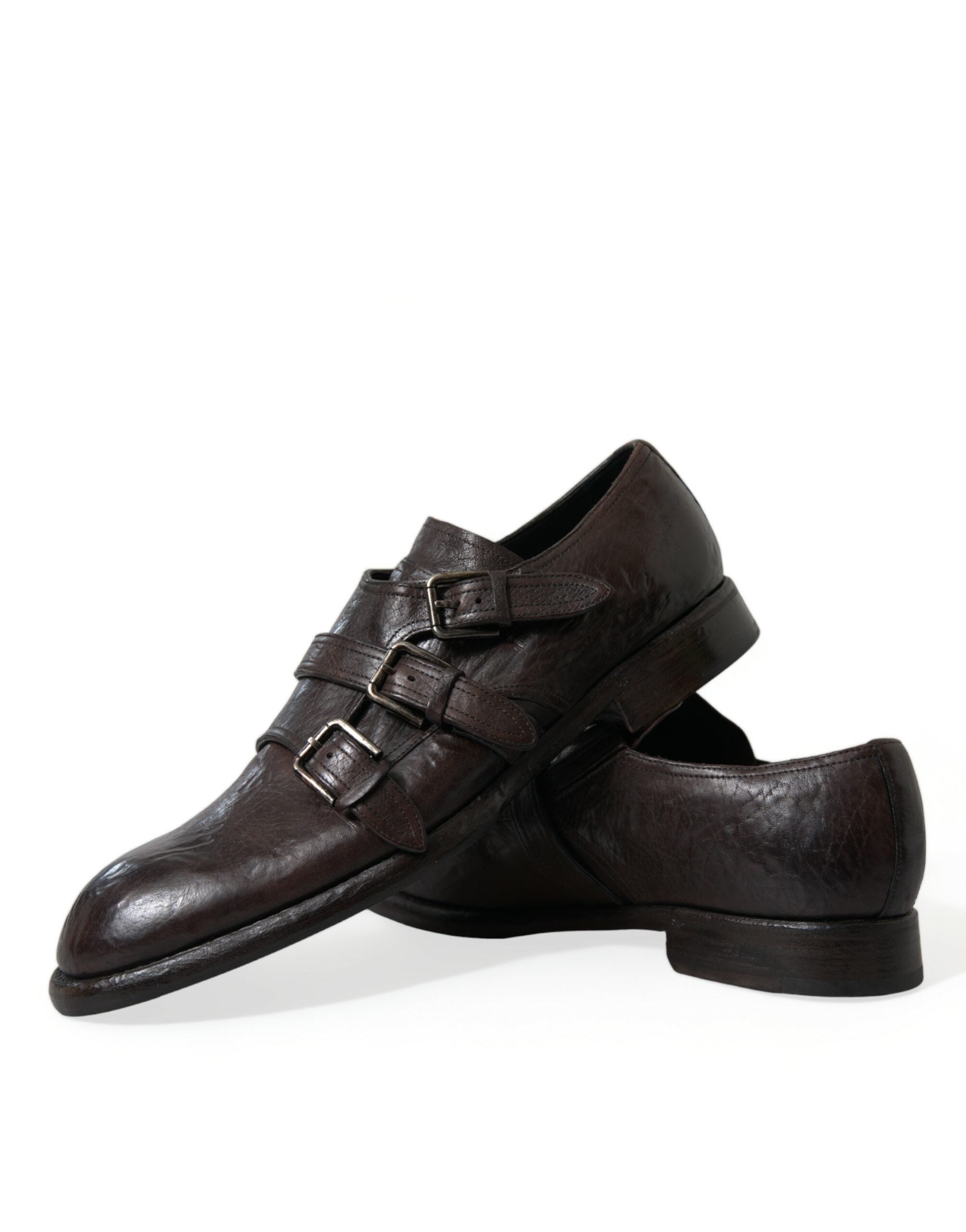Dolce &amp; Gabbana Brown Leather Strap Formal Dress Shoes