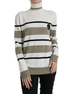 Dolce &amp; Gabbana Multicolor Stripe Wool Logo Pullover Sweater