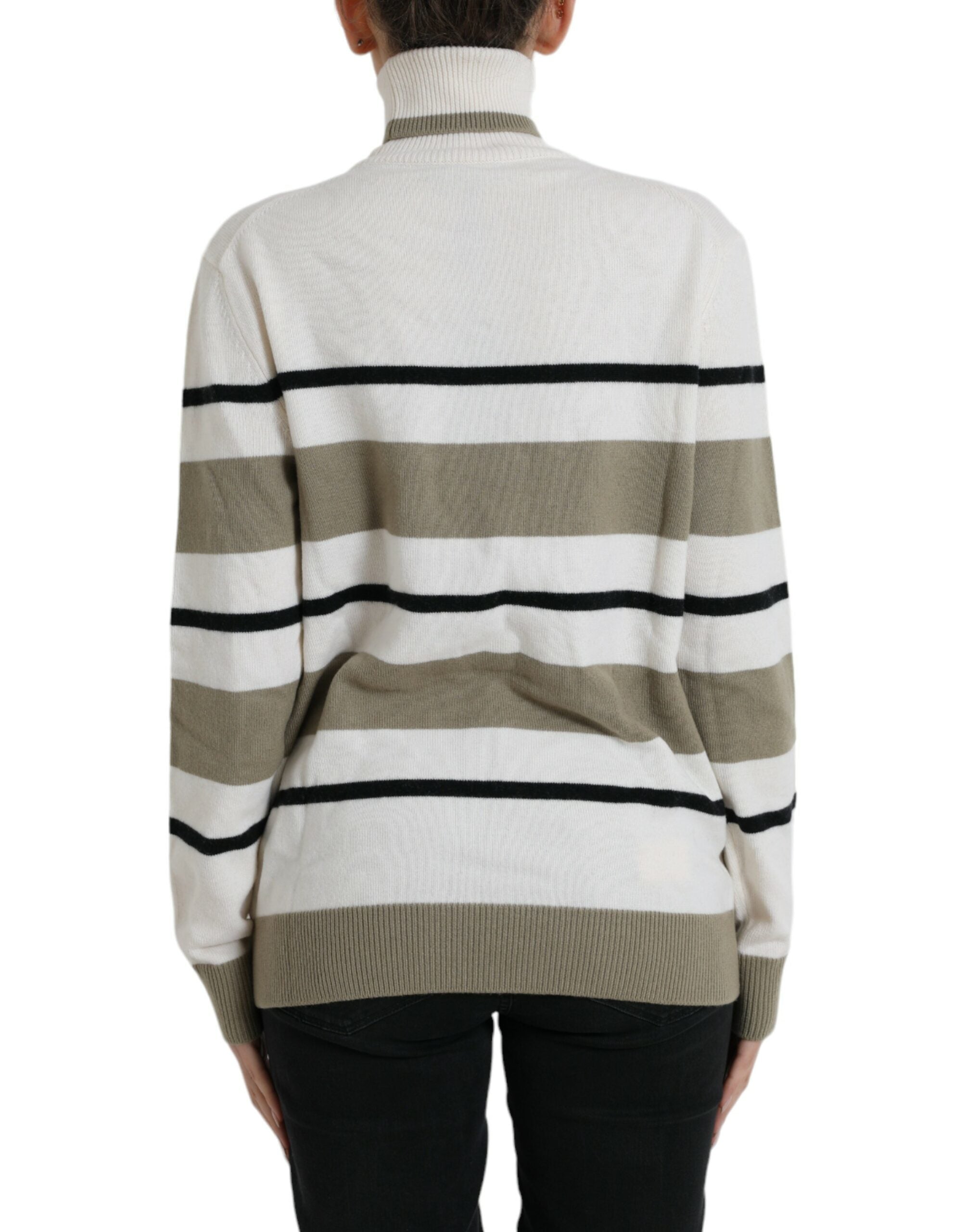 Dolce &amp; Gabbana Multicolor Stripe Wool Logo Pullover Sweater